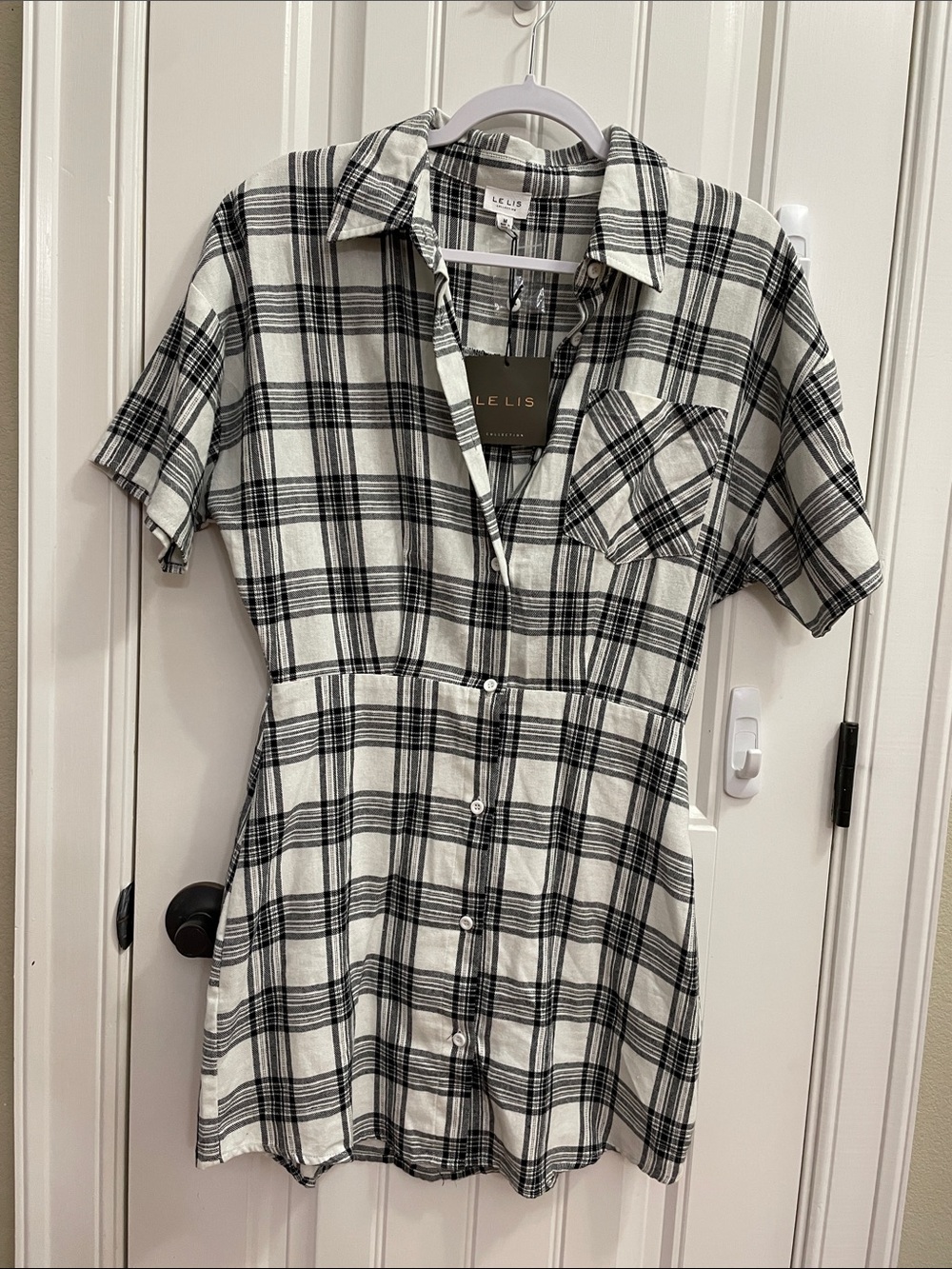 Le Lis Caroline Plaid Dress Size M
